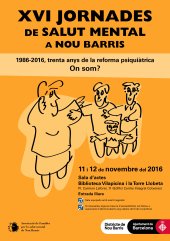 Cartell XVI Jornades de Salut Mental a Nou Barris