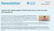 Newsletter del I Plenari de Responsables d\'Infermeria de La Unió